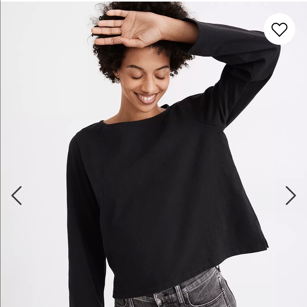 Madewell - Black boatneck tee - size M